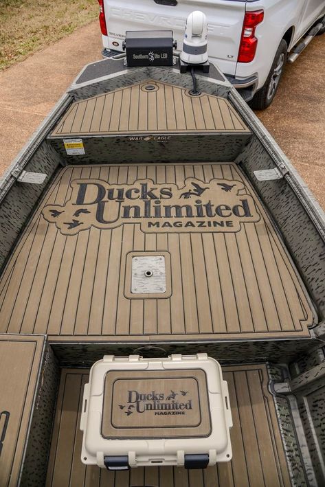 The Ultimate Duck Boat | Ducks Unlimited Waterfowl Hunting Gear, Mud Boats, Boat Blinds, Duck Hunting Boat, Duck Boats, Boat Ladder, Dream Boat, Duck Boat, Waterfowl Hunting