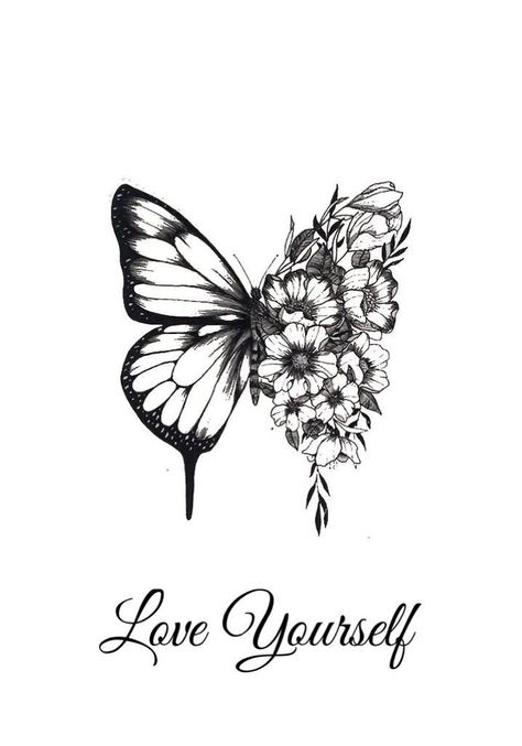 Love Tattoo Designs, Wicca Tattoo, Tattoo Papillon, Butterfly With Flowers, Butterfly Tattoos Images, Butterfly With Flowers Tattoo, Medium Tattoos, Butterfly Tattoos On Arm, Unique Butterfly Tattoos