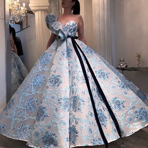 Dona Matoshi, Blue Ball Gowns, Fancy Wedding Dresses, Blue Ball, African Fashion Women Clothing, Backless Prom Dresses, Elegant Dresses For Women, Lace Evening Dresses, Gala Dresses