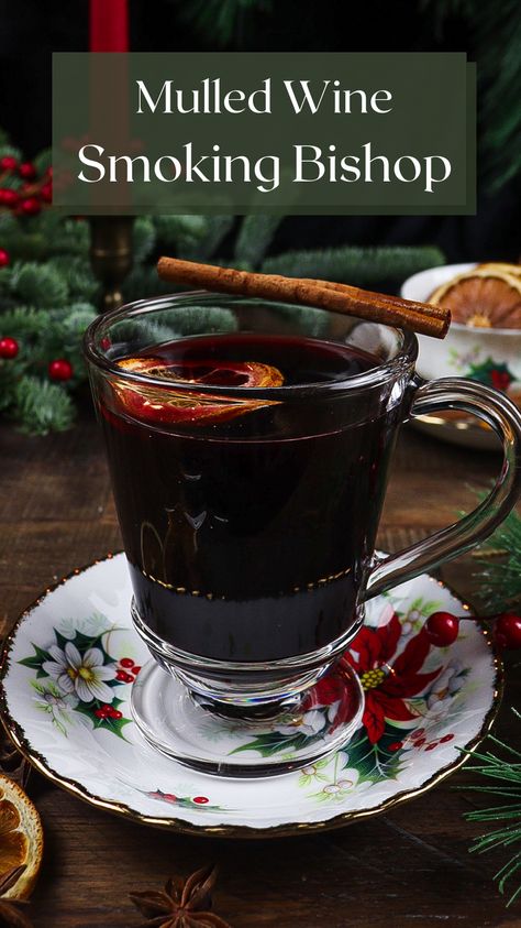 Indulge in the rich and aromatic flavours of the holiday season with a hot cup of smoking bishop, a classic Victorian recipe inspired by Charles Dickens’ A Christmas Carol. This traditional Victorian mulled wine recipe is made with a blend of red wine, port wine, citrus fruits and spices, including oranges studded with cloves and slow-roasted. Enjoy this hot mulled wine drink for a cozy night in or a special Christmas holiday party. Victorian Christmas Food, Easy Mulled Wine Recipe, Victorian Cocktails, Recipes Using Red Wine, German Mulled Wine Recipe, Tavern Recipes, Taverns Recipe, Victorian Food, Hot Mulled Wine