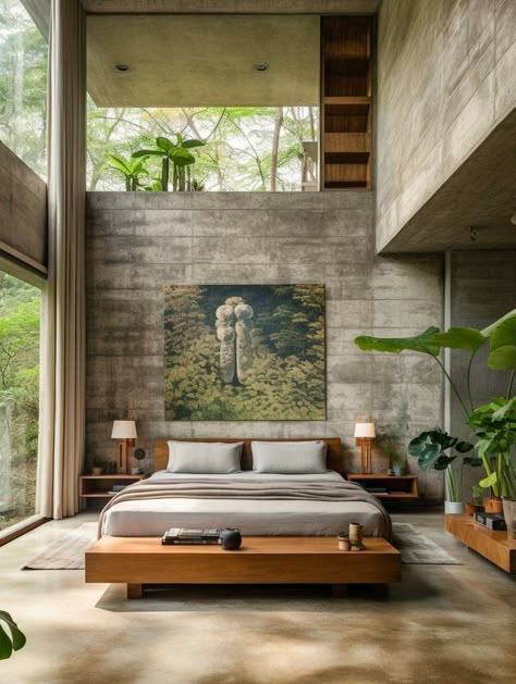 Modern Tropical House Interior, Tropical Contemporary House, Modern Tropical Bedroom, Modern Tropical Interior Design, Tropical Houses Interior, Healing Architecture, Modern Tropical Interior, Japanese Home Interior, Tropical Modernism