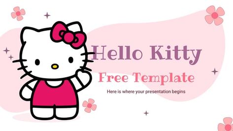 Hello Kitty Template, Kitty Template, Free Ppt Template, Powerpoint Slide, Hello Kitty Wallpaper, Ipad Wallpaper, Google Slides, Presentation Templates, Valentines Cards