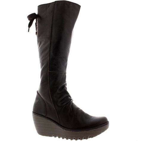 Womens Fly London Yust Knee High Wedge Heel Leather Snow Winter Boots >>> Details can be found by clicking on the image. Fly London Boots, Party Shoes Heels, Business Heels, Shop Boots Online, Womens Shoes Boots, Women's Knee High Boots, Winter Schnee, Ellie Shoes, High Wedges