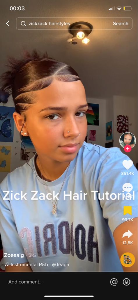 Zig Zag Bun Y2k, Slice Back Hairstyle, Zig Zag Slick Back Ponytail, Curly Hairstyles Zig Zag Part, Slick Braid Hairstyles, Zig Zag Part Slick Back, Slick Back Plait, Sleek Look Hairstyles, Sleek Hairstyles Bun