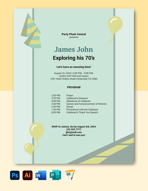 70th Birthday Program Template Birthday Program Template, Birthday Party Program, 70th Birthday Party Ideas For Mom, Birthday Email, 70th Birthday Invitations, Birthday Clips, Birthday Words, Birthday Collage, 70th Birthday Parties