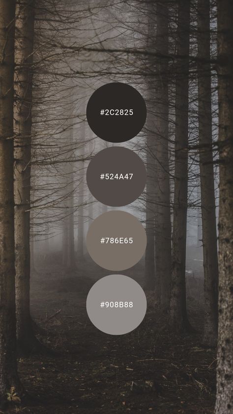 Dark Academia Colour Pallete, Bloxburg Neutral Color Schemes, Natural Paint Palette, Brown And Black Color Scheme, Dark Neutrals Color Palette, Dark Color Pallets Colour Schemes, Boho Goth Color Palette, Muted Grey Color Palette, Dark Neutral Palette