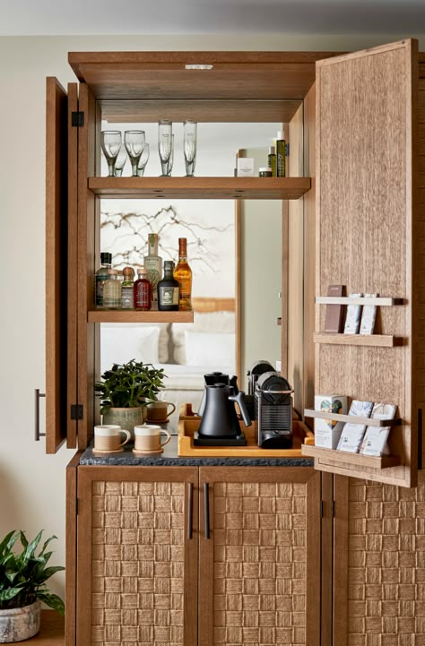 Image Gallery - 1 Hotel Mayfair, London Hotel Minibar, Modern Wood Kitchen, Mayfair Hotel, Built In Banquette, Circular Lighting, 1 Hotel, Mayfair London, Classic Chandeliers, Timber Panelling