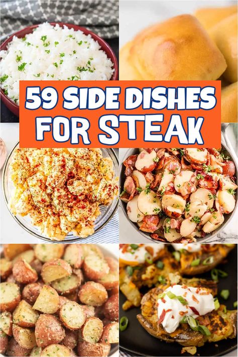 59 Best Side Dishes for Steak - grillonadime.com Sides To Have With Steak, Good Sides For Steak, Sides That Go With Steak, Sides For Steaks, Sides To Go With Steak, Sides For Steak Dinner, Best Sides For Steak, Sides With Steak, Steak Dinner Side Dishes