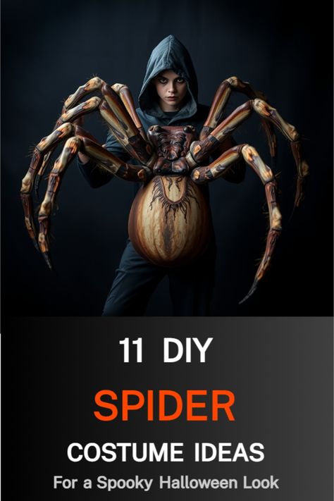 DIY Spider Costume Spider Costume Diy Women, Spider Costume Diy, Halloween Diy Spider, Costume Diy Women, Diy Spider Costume, Spider Gwen Costume, Spider Web Costume, Dog Spider Costume, Spider Face