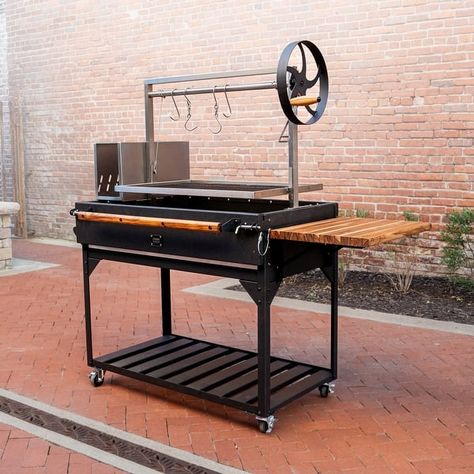 Backyard Discovery Premium Argentine/Santa Maria BBQ Grill with Wood Fire and Charcoal Grill - N/A - Bed Bath & Beyond - 40118006 Santa Maria Bbq, Fire Bricks, Santa Maria Grill, Fire Blanket, Open Fire Cooking, Portable Charcoal Grill, Wood Grill, Wood Side Table, Charcoal Bbq