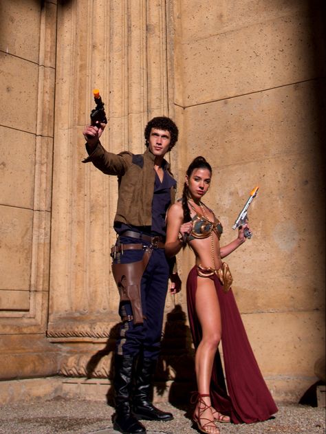 Iconic Couples Costumes Halloween Movies, Princess Leia Couples Costume, Princess Leia And Luke Skywalker Costume, Power Couple Halloween Costumes, The Boys Halloween Costume, Badass Couple Costumes, Mixed Couple Halloween Costumes, Hallowen Costume Ideas For Couples, Cool Couple Costumes