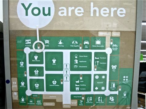 Photo of a store map display with a marker labeled "You are here" situated between Footwear and Snacks You Are Here Map, Map Signage, Directory Signage, Map Display, Space Branding, Site Architecture, Map Signs, Expo Marker, Boy Bath