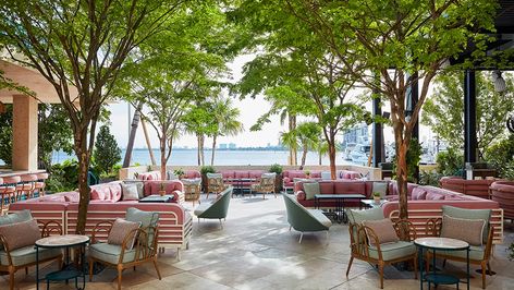 Casadonna Is a New Miami Restaurant From Tao Group Hospitality – Robb Report Terrace Seating, Mediterranean Revival Style, Outdoor Decks, Gourmet Catering, Miami Restaurants, Mediterranean Revival, Waterfront Restaurant, Website Images, Private Dining Room