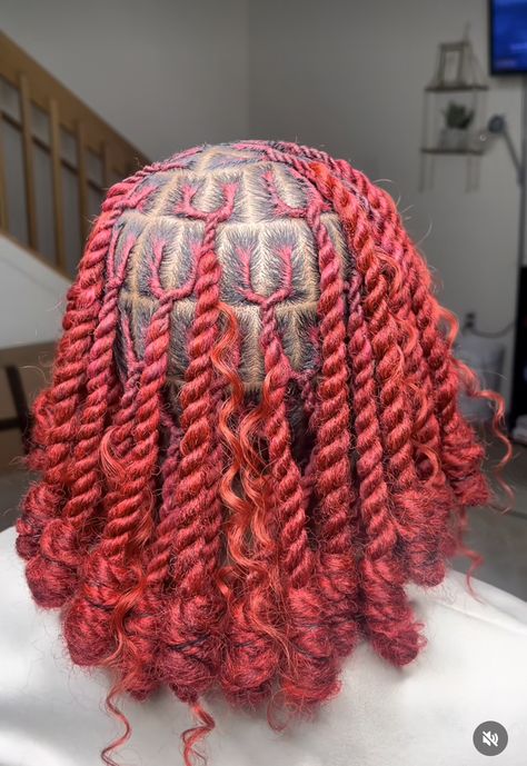 Red Invisible Locs, Short Invisible Locs, Invisible Locs Hairstyles, Invisible Locs, Jumbo Twists, Twists Hairstyles, Box Braid Hair, Faux Locs Hairstyles, Cute Braided Hairstyles