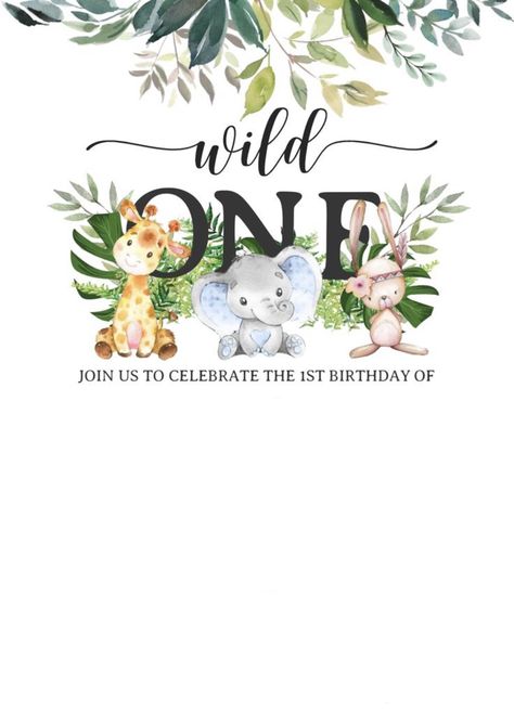 Safari Animals Birthday, Wild One Birthday Invitations, First Birthday Pictures, Roof House, Twins 1st Birthdays, Learn Photo Editing, Animals Birthday, Birthday Idea, Safari Birthday