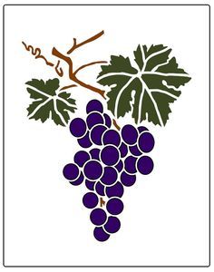 Grape Drawing, Stencil Stickers, Frida Art, Leaf Stencil, Glass Engraving, Wine Signs, Church Banners, Grape Leaf, Wall Stencil