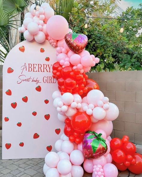 15+ Berry Sweet Baby Shower Theme Ideas - The Greenspring Home Sweet Baby Shower Theme, Berry Sweet Baby Shower Theme, Baby Shower Theme Ideas, Sweet Baby Shower Ideas, Baby Shower Fruit, Girl Shower Themes, Baby Shower Drinks, Baby Shower Theme Decorations