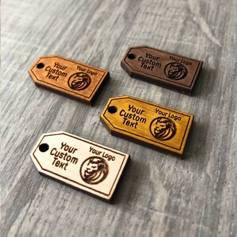 Wooden Tags, Custom Wood Labels, Knitting Tags, Business Tags, Made by Wooden Tags, Clothing Tags https://etsy.me/3TTvoA3 #etsy #wooden #tags #woodlabels #knittingtags #businesstags #madebywoodentags #clothingtags #handmadecustomtags #garmentlabels #crochet Wooden Tags Ideas Diy, Large Wooden Tag Signs, Large Wooden Gift Tags Diy, Wood Luggage Tag, Wooden Gift Tag Ornaments, Wood Labels, Wooden Tags, Garment Labels, Custom Tags