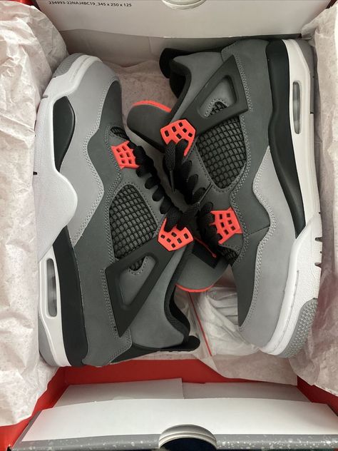 Size 10 - Jordan 4 Infrared Get a price at https://copapair.com/size-10-jordan-4-infrared/ Jordan 4 Infrared, Dream Sneakers, Retro Fitness, Fitness Shoes, Trendy Shoes Sneakers, White Nike Shoes, Nike Shoes Girls, Nike Fashion Shoes, Jordan Shoes Girls