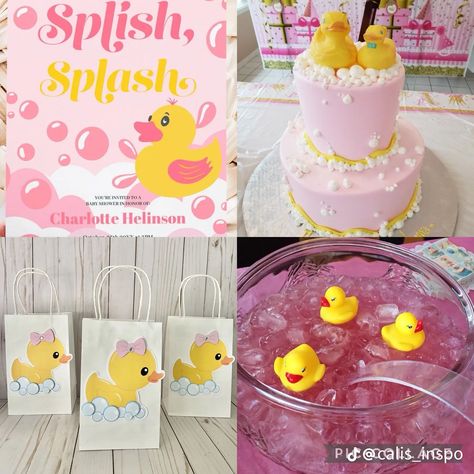 Pink Rubber Ducky Baby Shower Ideas, Duck Theme 2nd Birthday Party Girl, One Lucky Duck Birthday Party Girl, Rubber Duck Birthday Party Decorations, Duck First Birthday Girl, Rubber Duck Birthday Party Ideas, Rubber Duck Birthday Party, Duck Birthday Theme, Rubber Ducky Birthday