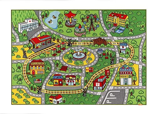 AmazonSmile: JACKSON Kid Rug Carpet Playmat for Toy Cars and Train, Huge Large 52"x 74" Play Area Rug with Rubber Backing, Kids Race Track Rug for Toddlers, Baby, and Children Playing and Learning: Kitchen & Dining Race Track Rug, Kids Race Track, Kid Rug, Car Rug, Stone Bath Mat, Mannequin Art, Play Rug, Car Carpet, Rug For Bedroom