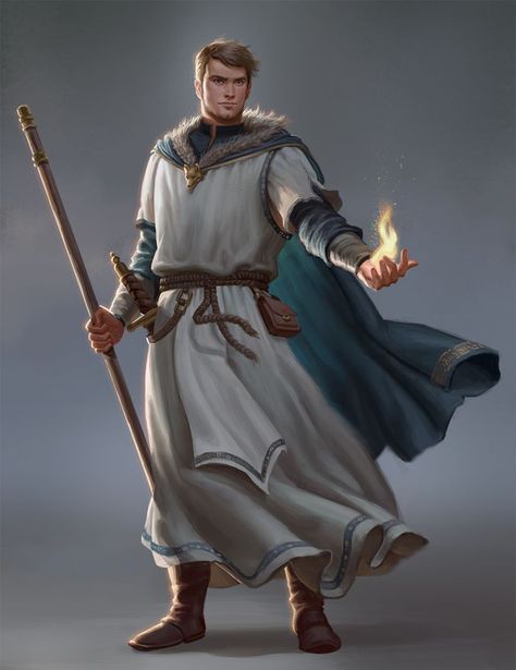 Priest; Cleric Dnd Cleric, Illustration Fantasy, Fantasy Wizard, Heroic Fantasy, Fantasy Magic, Dungeons And Dragons Characters, Medieval Clothing, Fantasy Male, Arte Fantasy