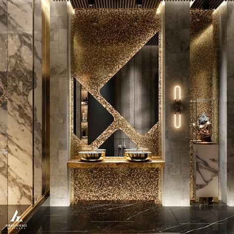 Behance Interior, Small Luxury Bathroom, Bathroom Mirror Design, Luxury Bathroom Interior, Luxury Toilet, Modern Luxury Bathroom, Washroom Decor, Bathroom Decor Luxury, Washroom Design