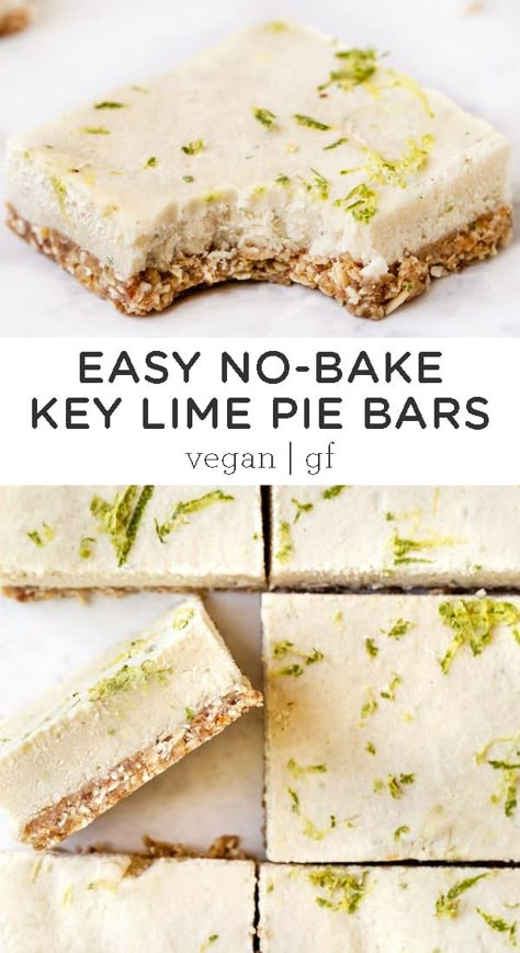 No Bake Key Lime Pie, No Bake Key Lime, Key Lime Pie Bars, Clean Dessert, Homemade Recipes Dessert, Simply Quinoa, Pie Bars, No Bake Bars, No Bake Snacks