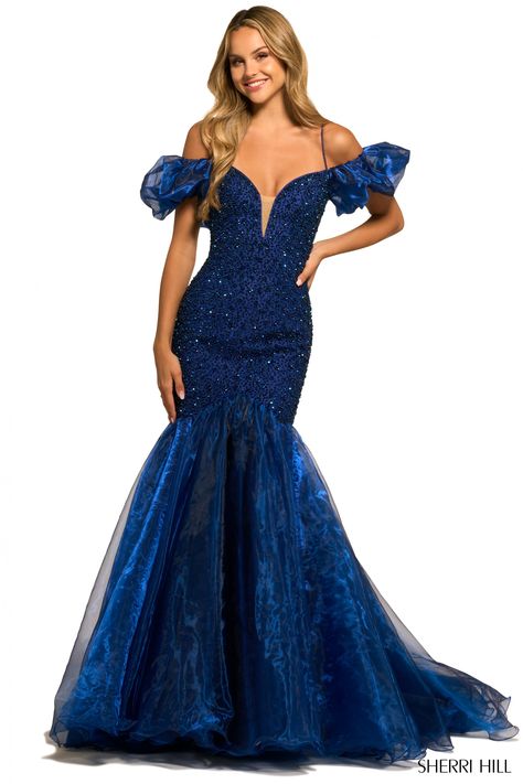 55422 Sherri Hill Prom Dresses Long, Bejeweled Dress, Miss Priss, Dress Shops, Sherri Hill Prom, Organza Skirt, Sherri Hill Prom Dresses, Blue Jade, Prom Dress Stores