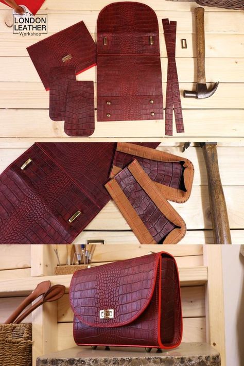 We can work with most kinds of fabric as well as leather, vegan leather (sustainable PU leather and plant-based leather), suede and PVC. We can either work with materials that you source yourself or you can choose them from our catalogues. We collaborate with tens of reputable English and European suppliers of the best leathers, vegan alternatives to leather and sustainable materials. Vintage Bag Pattern, Handmade Leather Bag Pattern, Leather Handbag Patterns, Leather Bag Tutorial, Leather Bag Design, Bag Illustration, Leather Bag Pattern, Diy Leather Bag, Diy Bag Designs