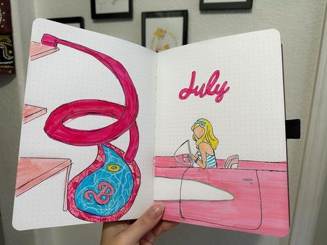 Barbie Bujo Theme, Barbie Journal Ideas, Bujo Avril, Playing With Barbies, Barbie Journal, July Bullet Journal, Saw The Movie, Bujo Themes, Not Wallpaper