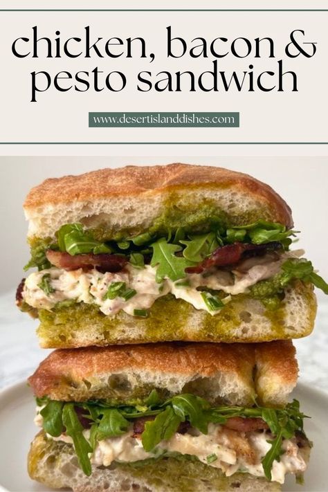 This easy chicken sandwich recipe is heaven on earth. Roast chicken, crispy bacon, pesto and a little rocket. It’s so so good! Chicken Bacon Pesto Sandwich, Chicken Pesto Panini Sandwiches, Roasted Chicken Sandwich Recipes, Roast Chicken Sandwich, Roast Chicken Sandwich Recipes, Rotisserie Chicken Sandwich Recipes, Roasted Chicken Sandwich, Chicken And Bacon Sandwich, No Carb Healthy Meals