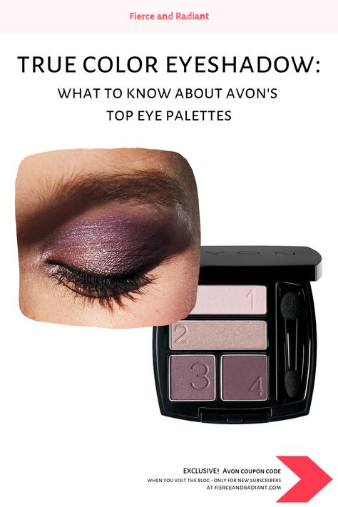 Avon True Color eyeshadow is a collection of colorful vegan eyeshadows. Want to know more? Click to see your one-stop resource for the entire True Color Eyeshadow line ~ EXCLUSIVE Avon coupon code when you visit the blog ~ Save money with my exclusive discount - only for new subscribers! ~ In My Makeup Bag, My Makeup Bag, Eye Palettes, Eyeshadow Quad, Avon True, Mocha Latte, Color Eyeshadow, Makeup Must Haves, Affordable Makeup