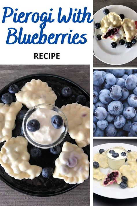 Mouthwatering Blueberry Pierogi Recipe [Pierogi Z Jagodami] - Polish Foodies Blueberry Pierogi, Perogie Dough Recipe, Pierogies Homemade, Pierogi Recipe, Vegan Whipped Cream, How To Make Dough, Foreign Food, Yogurt Flavors, Berries Recipes