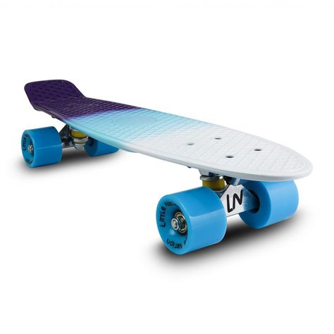 Mini Cruiser Skateboard – White/Blue – Little Nation | Kids Toys, School Accessories, Trampolines, Electronics Pink Wheels, Cruiser Skateboard, Black Deck, Cruiser Skateboards, Skateboard Design, School Accessories, Trampolines, Skateboard Decks, Christmas 2022