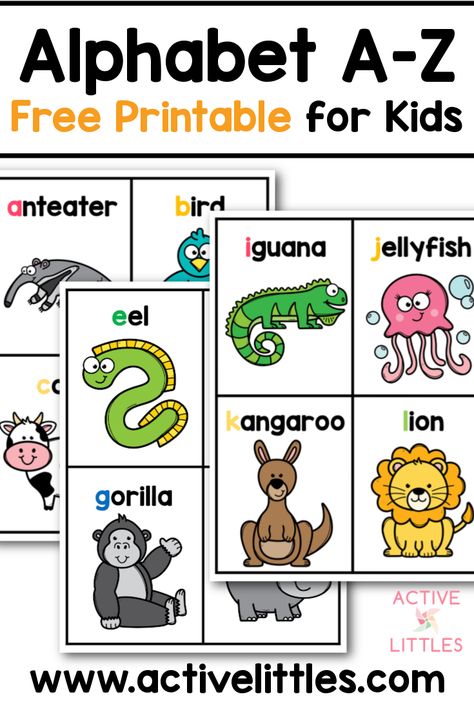 Animal Abc Free Printable, Alphabet Animal Letters Free Printable, Abc Animal Letters, Alphabet Animal Crafts, Alphabet Animals Printables, Animal Alphabet Letters Printables Free, Free Printable Alphabet Letters A-z, Alphabet With Animals, Alphabet Wall Cards