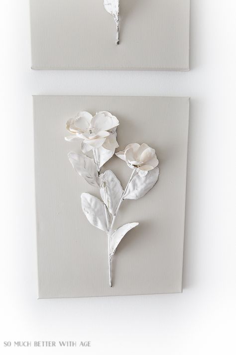 Plaster Dipped Flower Art on Breakfast Television/plaster of paris - So Much Better With Age Plaster Dipped Flowers, Plaster Craft, Paris Crafts, Chalk Paint Makeover, Paris Flowers, Watercolor Face, French Vintage Decor, Trumeau Mirror, Plaster Crafts