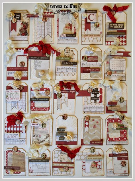 TERESA COLLINS DESIGN TEAM: Teresa Collins eBosser 'In Time for the Holidays' Blog Hop! Advent Tutorial by Cheri Piles Christmas Card Book, Collins Design, Santa's List, Teresa Collins, Project Life Cards, Christmas Layouts, Scrapbook Tag, Christmas Paper Crafts, For Scrapbook