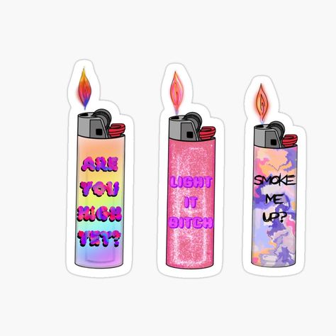 Get my art printed on awesome products. Support me at Redbubble #RBandME: https://www.redbubble.com/i/sticker/Lighters-pack-by-Katbeauvais/94383976.EJUG5?asc=u Lighter Clipart, Aesthetic Lighter, Sticker Aesthetic, Aesthetic Light, Packing Light, School Design, Sticker Design, Sell Your Art, My Art