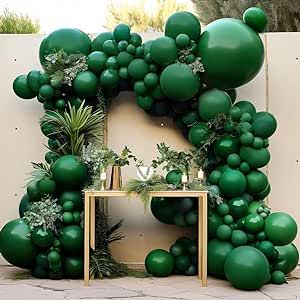 Green Balloon Arch, Sage Green Balloons, Green Balloon Garland, Safari Party Decorations, Jungle Balloons, Green Balloons, Balloon Arch Kit, Jungle Baby Shower Theme, Safari Theme Party