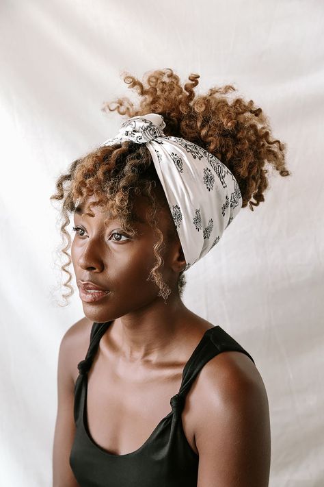 14 Satin Hair Scarf Picks That Will Upgrade Even the Laziest Outfit - Lulus.com Fashion Blog Satin Hair Scarf, Headwrap Hairstyles, Head Wrap Styles, Hair Wrap Scarf, Hair Scarf Styles, Hair References, Head Scarf Styles, Natural Hair Styles Easy, Natural Hair Updo