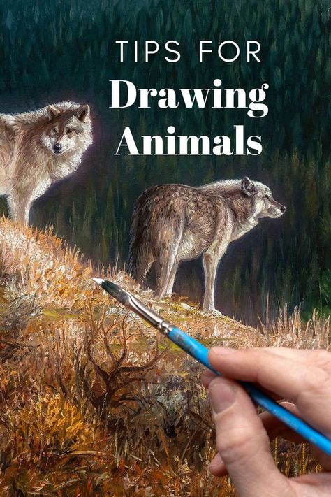 In this article, I'll share some tips on how to get started painting wildlife and how to bring your animal art to life Animal Oil Painting Realistic, Oil Painting Animals Wildlife Art, Wildlife Paintings Acrylics, Animal Paintings Acrylic Wildlife Art, Wolf Art Drawing, Tips For Drawing, Portraits Painting, Animal Painter, World Painting