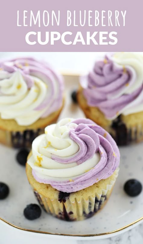 Lemon Blueberry Cupcakes, Lemon And Blueberry, Food Cupcakes, Blueberry Cupcakes, Coconut Dessert, Baking Journal, Handle The Heat, Brownie Desserts, Gateaux Cake