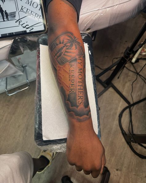 #1kinkman27 DM for booking “my mother’s keeper 💯🔥 #browardtattoos My Mothers Keeper Tattoo For Men, My Mothers Keeper, Mothers Keeper Tattoo, My Mothers Keeper Tattoo, Tattoo Black Men, Black Male Tattoos, Tattoo Black, My Mother, Black Tattoos