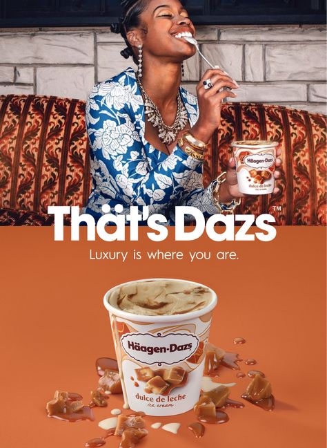 Häagen-Dazs | Chase Design Group Haagen Dazs Ice Cream, Cofee Bar, Haagen Dazs, Cooking Magazine, Premium Ingredients, Custom Fonts, Creative Ads, Gold Branding, Food Network