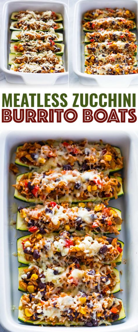 Quinoa Zucchini Boats, Burrito Boats, Stuffed Foods, Vegetarian Zucchini Boats, Mexican Thanksgiving, Gimme Delicious, Zucchini Boat Recipes, Stuffed Zucchini Boats, Variety Food