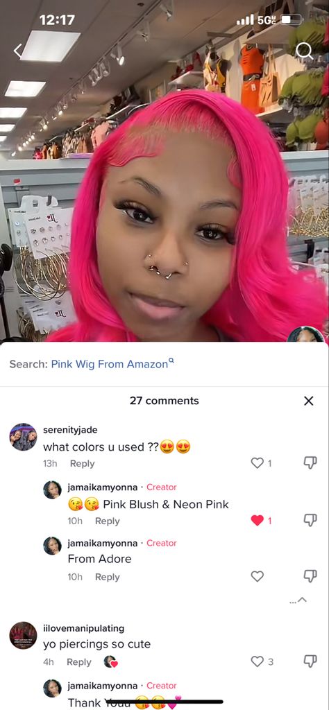 Neon Pink Hair Dye, Adore Pink Blush Hair Dye, Adore Pink Hair Color, Adore Hair Dye, Hair Dye Tutorial, Pink Hair Dye, Frontal Hairstyles, Pink Wig, Hair Color Pink