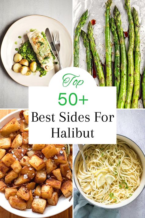 Halibut Dinner Ideas Meals, Halibut Dinner Recipes, Halibut Dishes, Halibut Meals, Sides For Halibut Dinner, Sides With Halibut, Halibut Meal Ideas, Halibut Side Dishes, What To Serve With Halibut