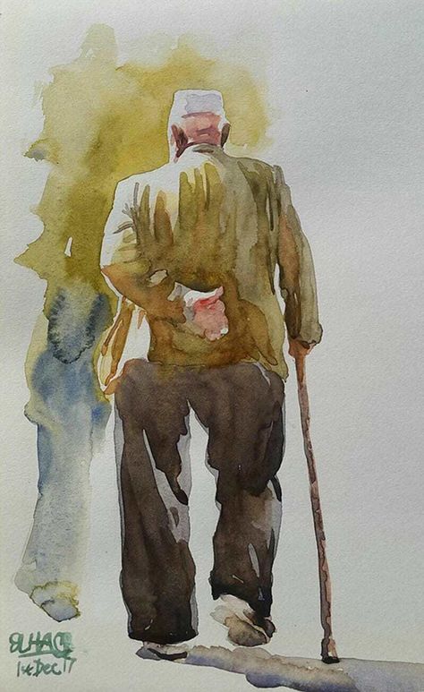 Sketch Note, Watercolor Paintings For Beginners, Pen Name, Expressionist Art, Figure Sketching, Painting People, Watercolor Sketchbook, 수채화 그림, Watercolor Landscape Paintings