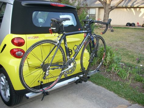 DIY: Bike Rack - Smart Car of America Forums : Smart Car Forum. #smartvilleSweepstakes Bike Organization, Rack Velo, Truck Bike Rack, Toyota Iq, Smart Car Accessories, Diy Bike Rack, Cycle Stand, Shadow Phantom, Hitch Bike Rack